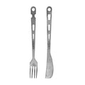 Lixada Camping Cutlery Set with Clip Detachable Combination Knife/Fork, Pure , Lightweight Design for Barbecue