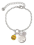 Delight Jewelry Silvertone Mini Yellow Softball - Silvertone Discover Dream Explore Zoey Charm Bracelet, 6.5+2 Extender