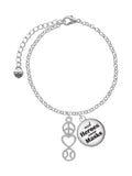 Delight Jewelry Peace - Heart - Softball Dome Real Heroes Wear Masks Charm Bracelet