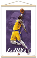 NBA Los Angeles Lakers - LeBron James 21 Wall Poster with Wooden Magnetic Frame, 22.375 x 34