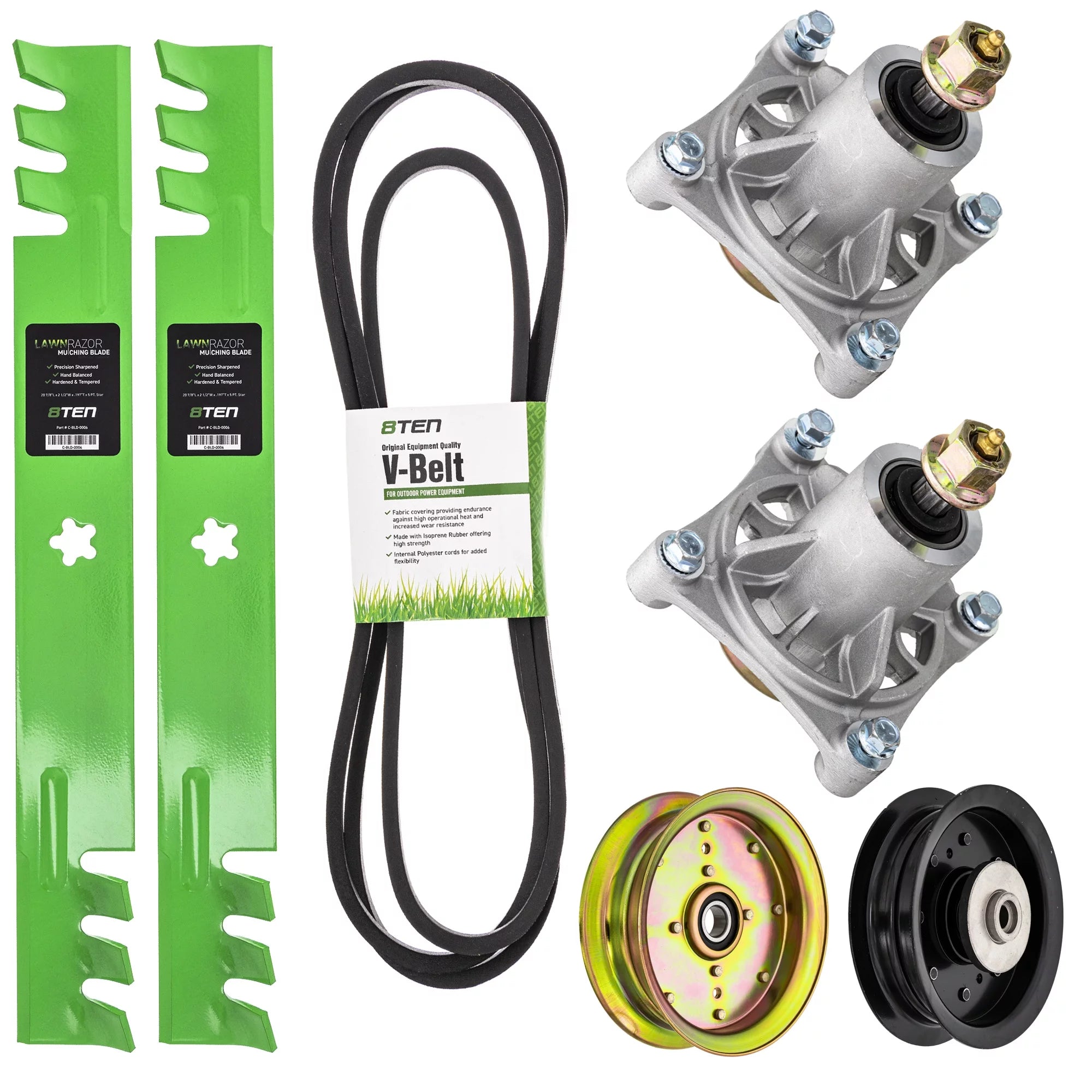 8TEN Deck Rebuild Kit for Husqvarna 42 inch RZ4219 RZ4619 RZ4620 Blade Spindle Belt Idler MK1005161