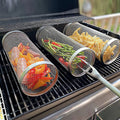 Grill Basket, iMounTEK Rolling Grilling Basket, Set of 2, Stainless Steel Grill Mesh Barbeque Grill Accessories for Outdoor Grill for Fish, Shrimp, Meat, Vegetables, Fries