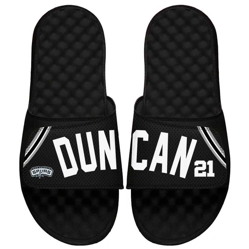 Men's ISlide San Antonio Spurs Tim Duncan Retro Jersey Slide Sandals