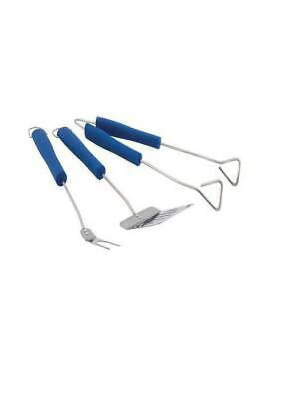 1pk Grill Mark 42117-C18 3 Piece BBQ Tool Set, Stainless Steel, Blue
