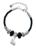 Delight Jewelry Heart with ''Softball'' and AB Crystal Wife Celtic Knot Leather Bead Bracelet, 7+2 Extender