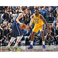 Luka Doncic Dallas Mavericks Unsigned Dribbling vs. LeBron James Photograph