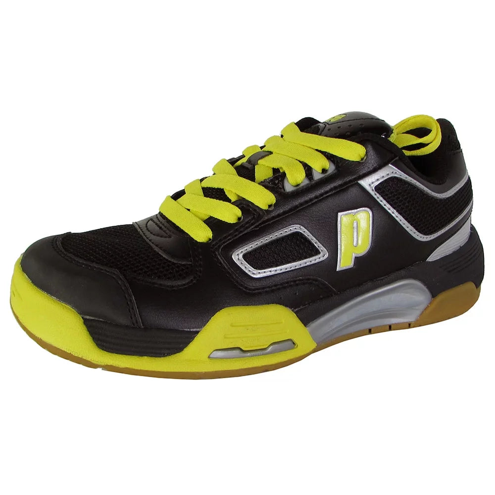 Prince Mens NFS Assault Indoor Court Sneaker Shoes, Black/Yellow, US 6