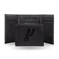 San Antonio Basketball Spurs Black Trifold Wallet with Clear ID Window