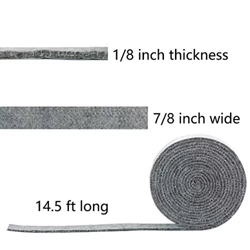 DOLAMOTY 15ft High Temp Grill Gasket Replacement for Large/XLarge Big Green Egg,Big Green Egg Accessories BBQ Smoker BGE Gasket Pre-Shrunk Accessories Self Stick Felt, 7/8 Wide