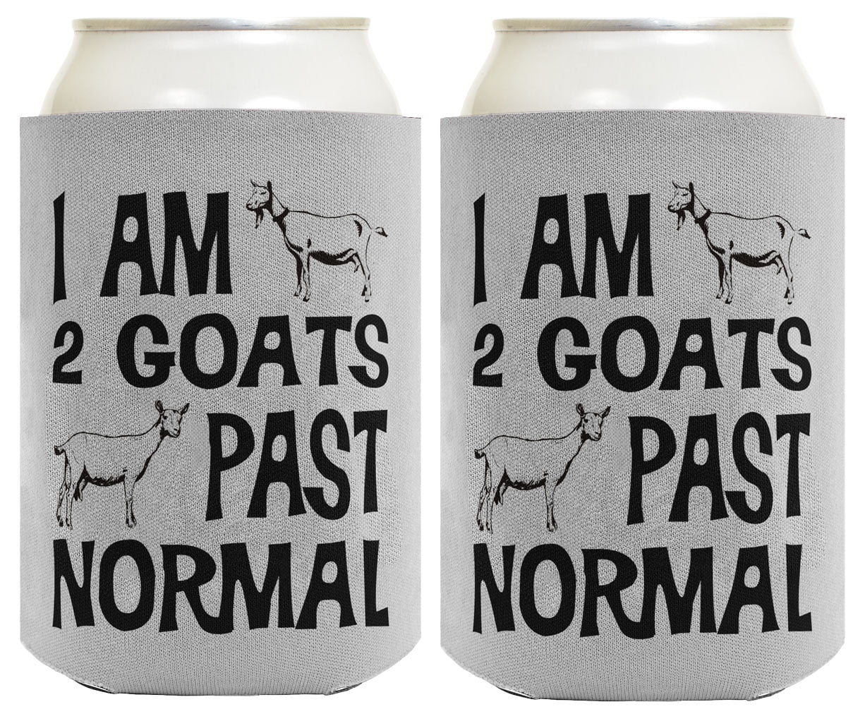 ThisWear Goat Lady Gifts I Am 2 Goats Past Normal Goat Farmer Gifts 2-Pack Can Coolies Drink Coolers Multi