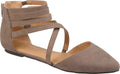 Women's Journee Collection Marlee Pointed Toe Flat Taupe Faux Suede 6 M