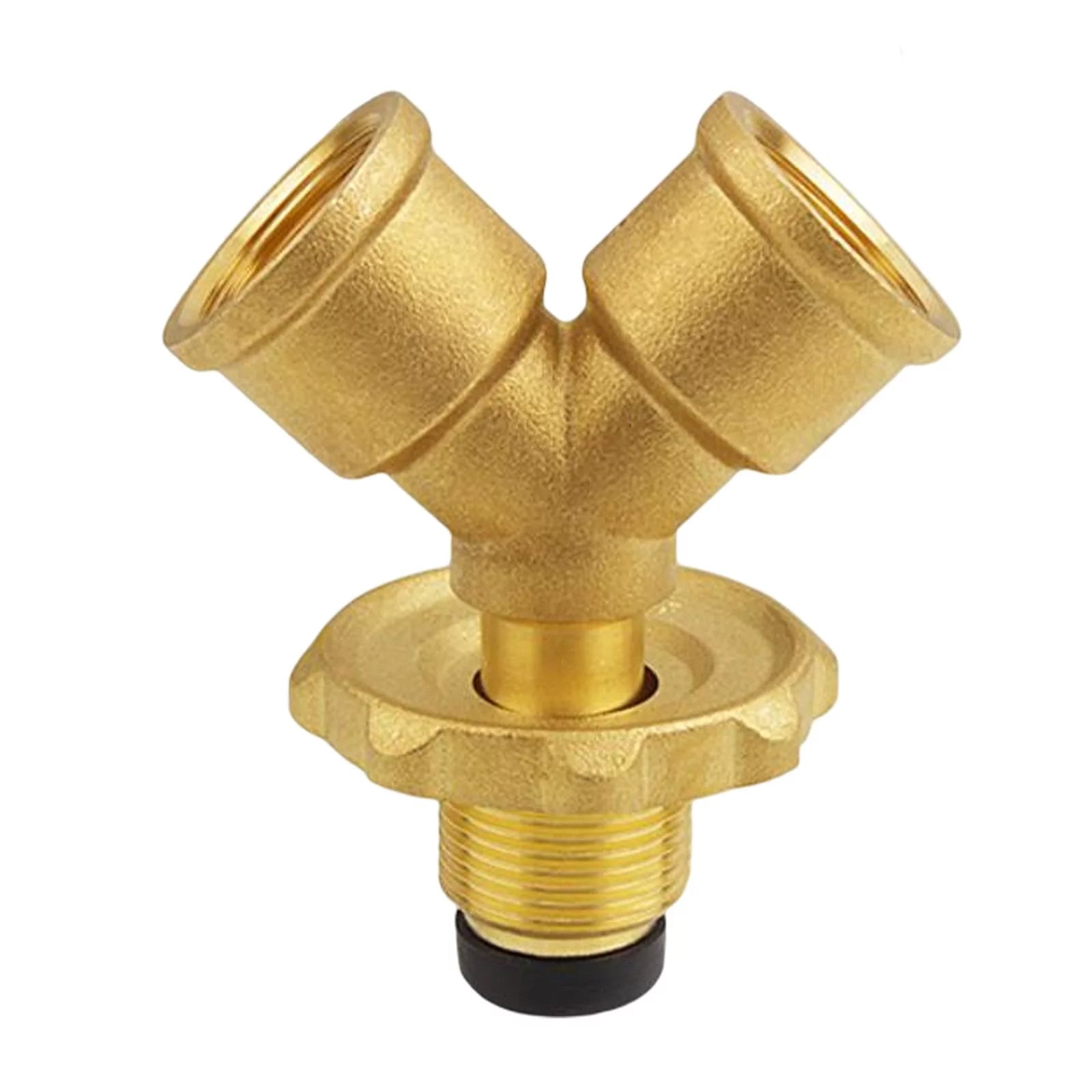 Y Splitter Tee Adapter Cylinder Bottle Adapter 2 Way Metal Hose Adapter for Bbq Tabletop Camping Grill Heater Home Copper