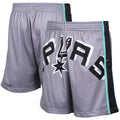 Men's Mitchell & Ness Gray San Antonio Spurs Hardwood Classics Big Face 2.0 Shorts
