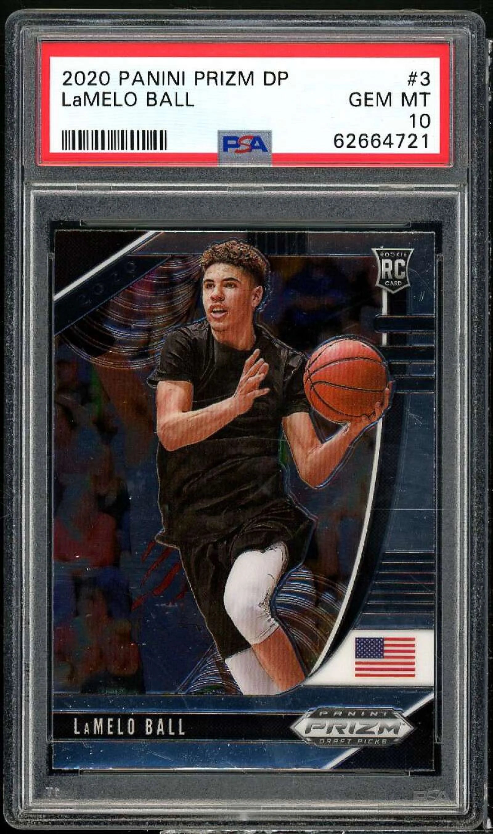 LaMelo Ball Rookie Card 2020-21 Panini Prizm Draft Picks #3 PSA 10