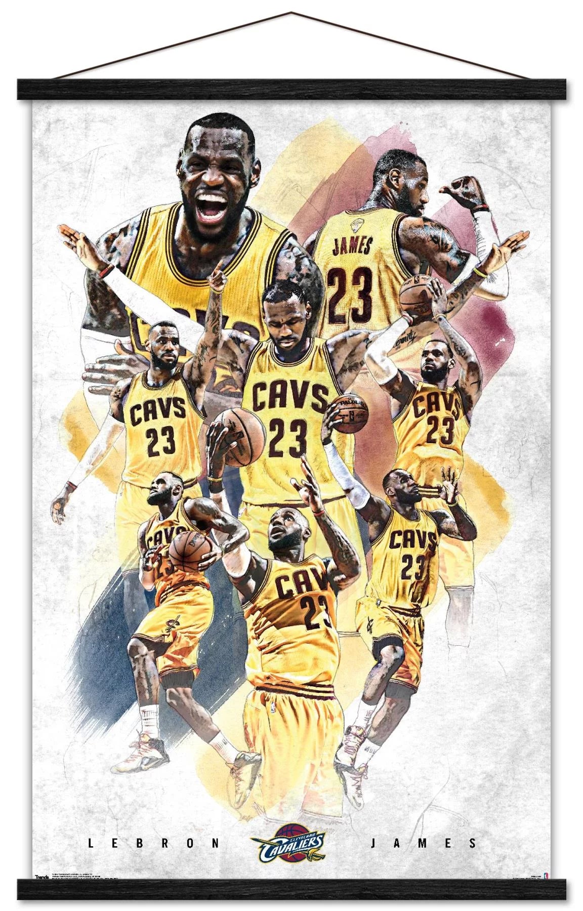 NBA Cleveland Cavaliers - Lebron James 15 Wall Poster with Wooden Magnetic Frame, 22.375 x 34