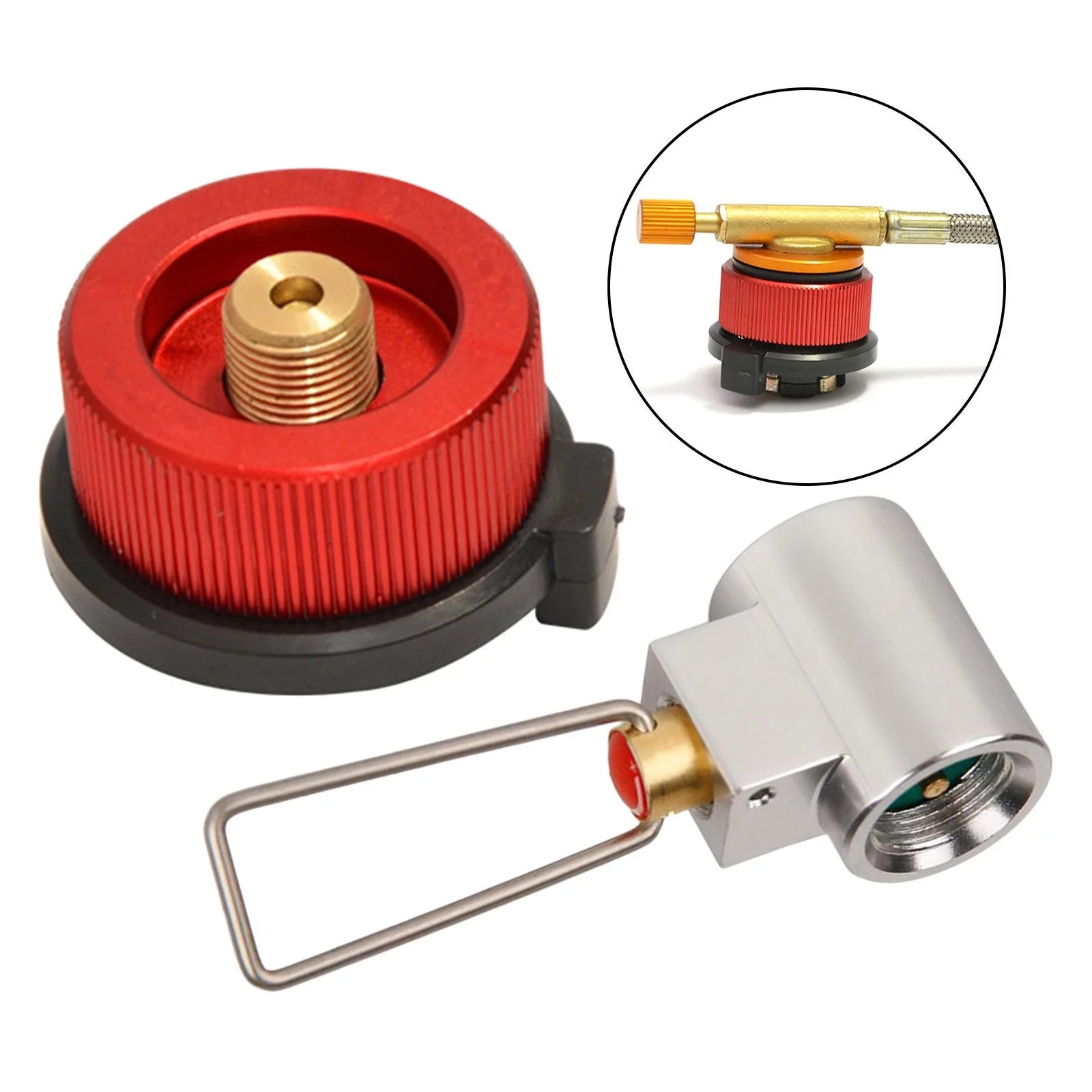 Camping Gas Adapter Canister Refill Adapter Red