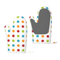 ZNDUO Kitchen Oven Gloves, Durable Heat Resistant Oven Gloves with Quilted Liner Non-Slip Textured Grip Perfect for BBQ, Baking, Cooking and Grilling, Colorful Polka Dots