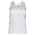 Cross Court Women`s Tennis Tank White and Martinique Print (  X-Large   )
