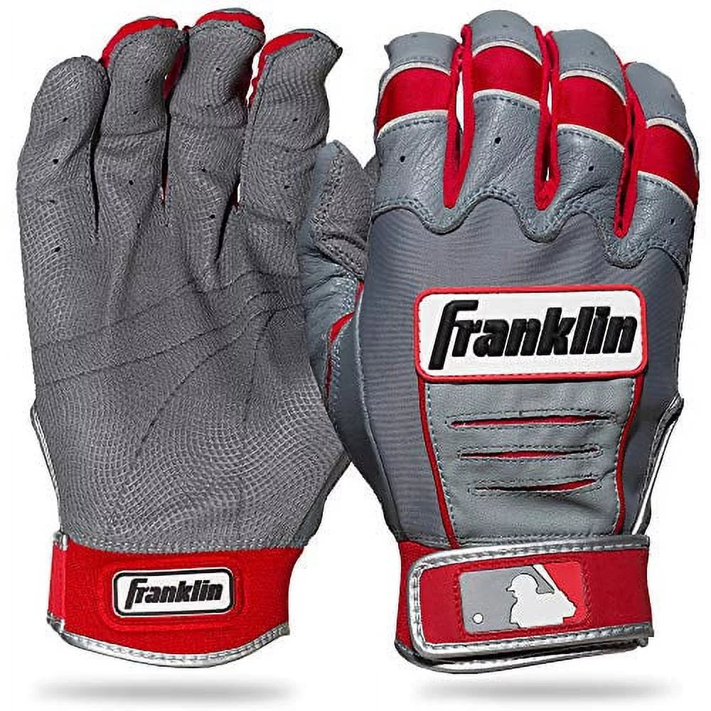 Franklin Sports MLB Adult CFX Pro Batting Glove, Pair, Large, Grey/Red