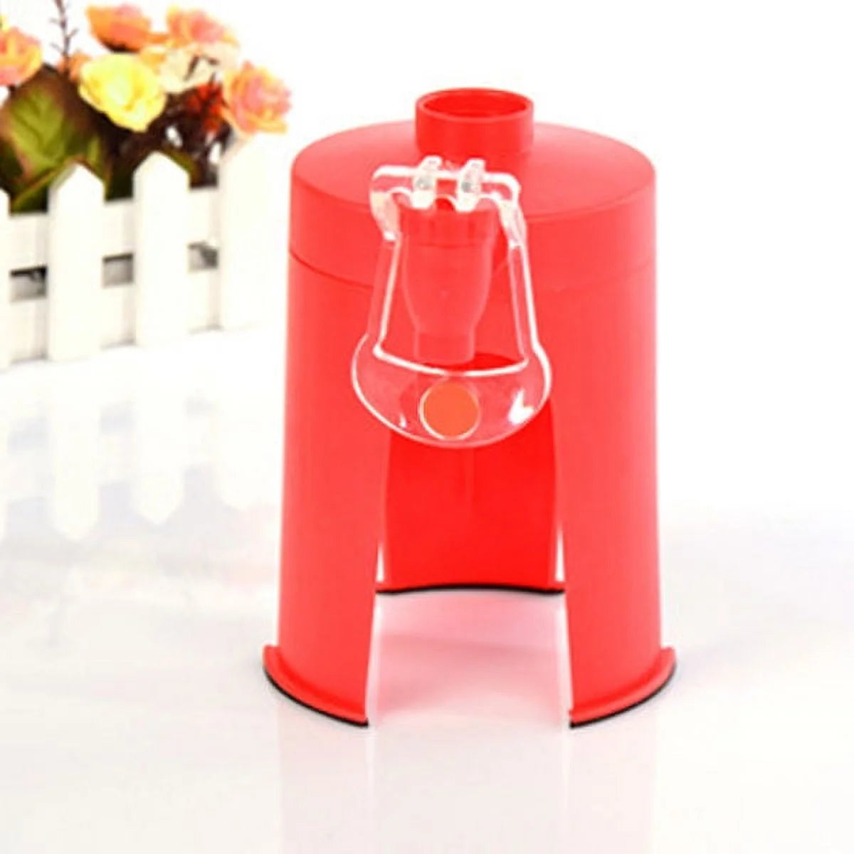 Qumonin Creative Cola Soda Water Drink Dispenser Stand Desktop Drinking Device with Faucet (Red)