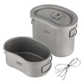 Lixada Outdoor Camping Titanium Canteen Set 380ml 750ml Hanging Pot Home Picnic Backpacking