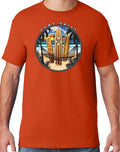 Mens Manu Bay Surf Company JUST CHILL SURFING T-shirt, 5XL Burnt Orange