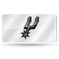 San Antonio Spurs Deluxe Mirrored Laser Cut License Plate