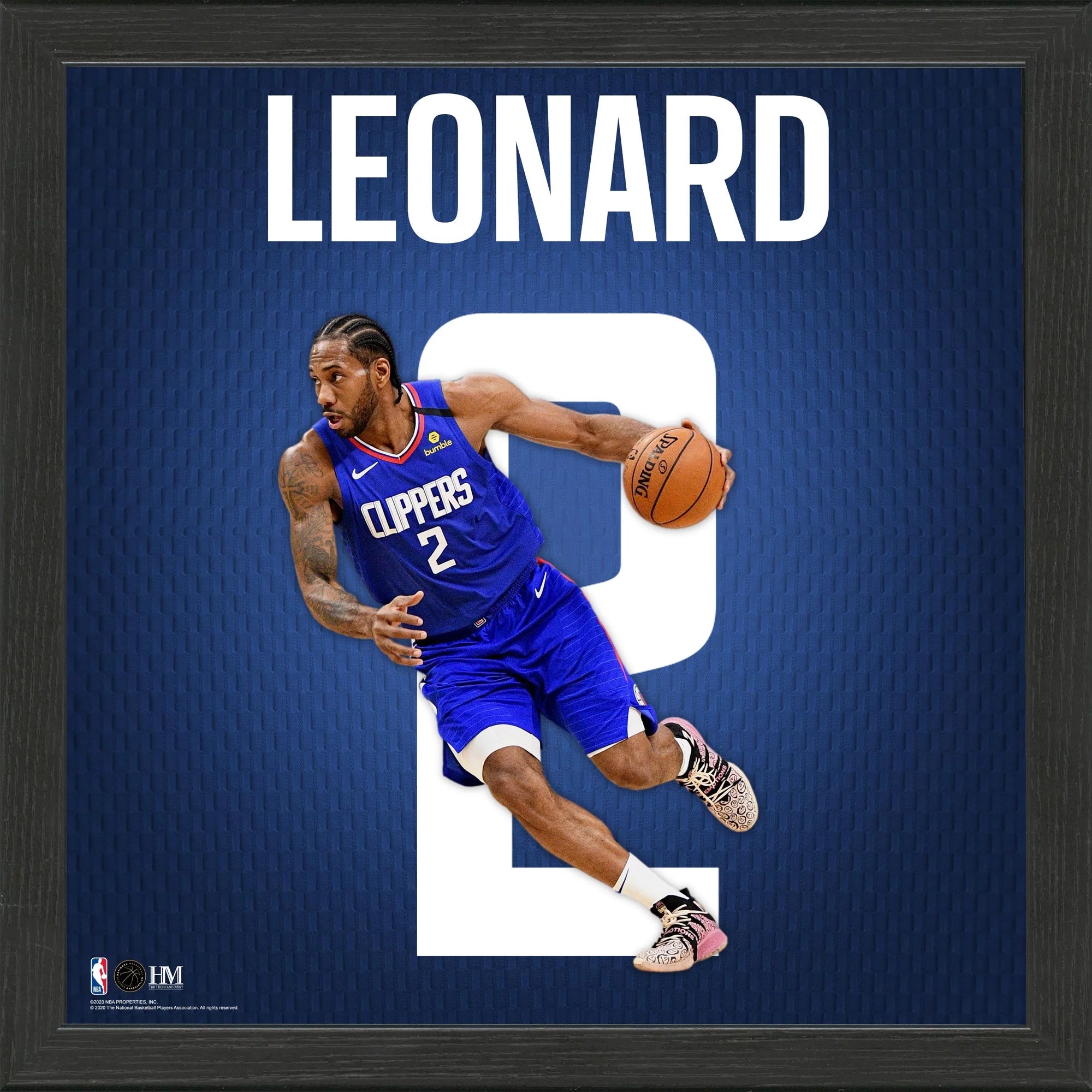 Highland Mint Kawhi Leonard LA Clippers 13'' x 13'' Impact Jersey Framed Photo