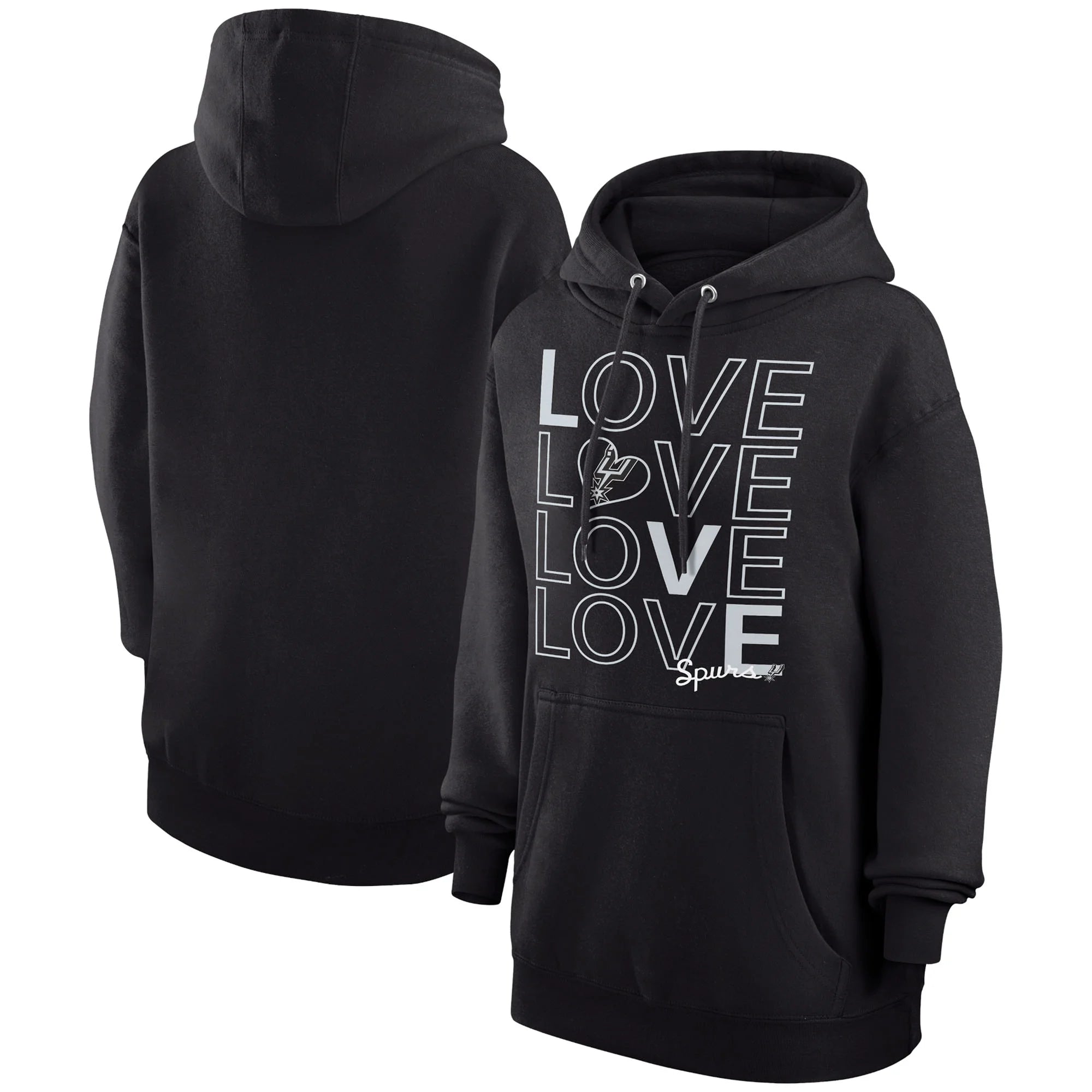 Women's G-III 4Her by Carl Banks  Black San Antonio Spurs Basketball Love Fleece Pullover Hoodie