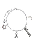 Delight Jewelry Silvertone Ribbon with Softball Silvertone Dream Big Charm Bracelet, 7.5+2 Extender