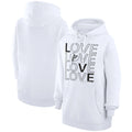 Women's G-III 4Her by Carl Banks  White San Antonio Spurs Basketball Love Fleece Pullover Hoodie