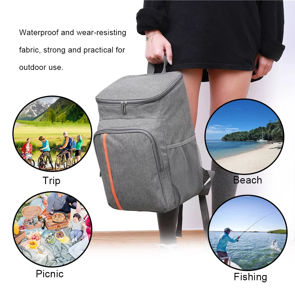 Yabuy 18L Large Capacity Leak Proof Lunch Backpack Thermal Large Picnic Cool and Warm Insulated Bag Food and Beverage Storage Shoulder Bag