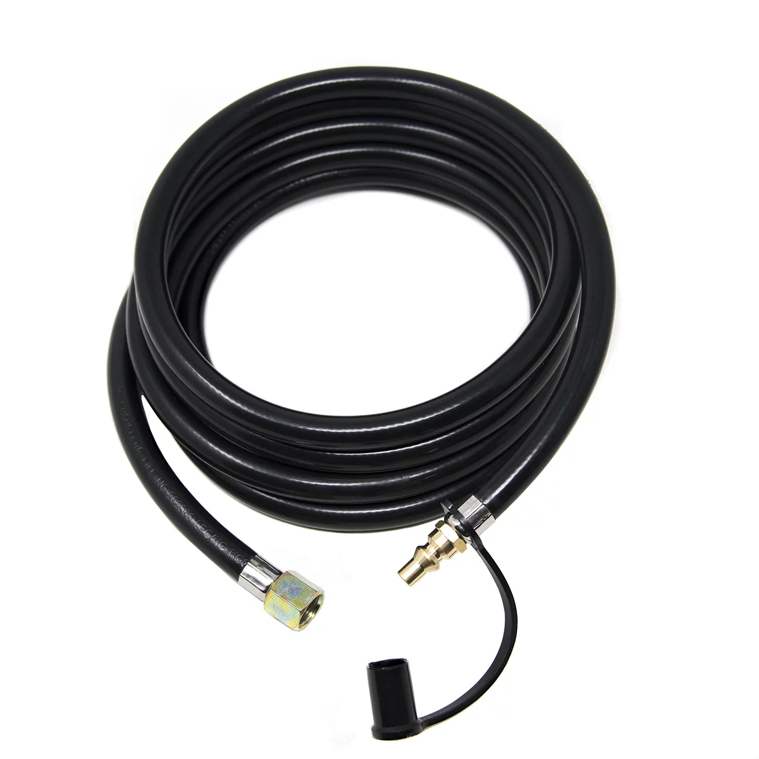 GasOne 12 ft 3/8 Flare Propane Quick Connect Hose, RV Quick Connect Propane Hose, Propane Hose Extension - 1/4 Male Flow Plug for RV