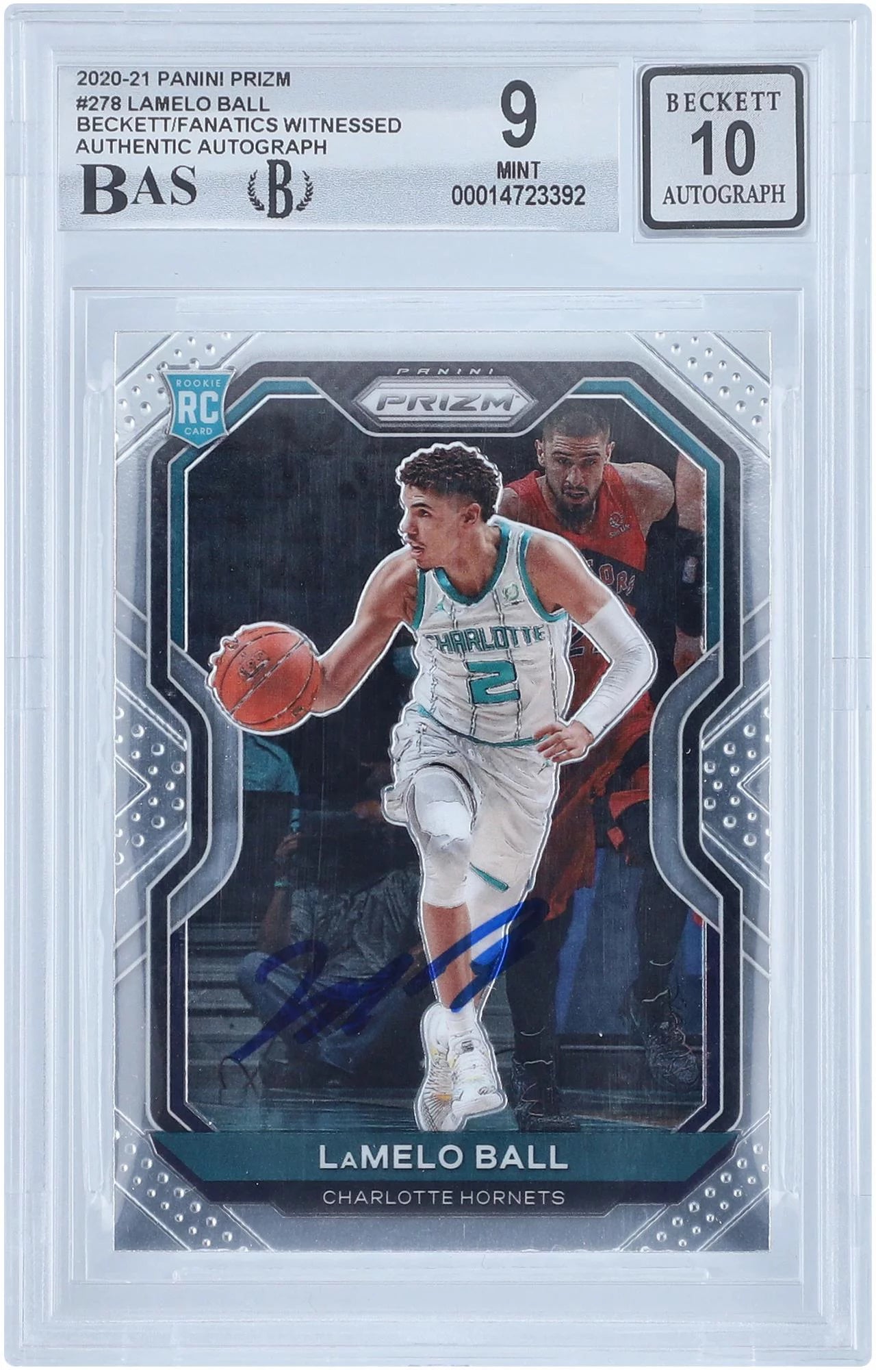 LaMelo Ball Charlotte Hornets Autographed 2020-21 Panini Prizm 4 #278 Beckett Fanatics Witnessed Authenticated 9/10 Rookie Card - Fanatics Authentic Certified