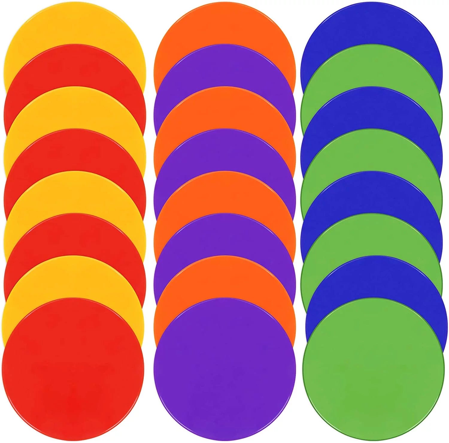 30pcs Spot Markers9 Inch Non Slip Agility Dots Flat Field Cones Circles Rubber Floor Dots for Kids Sports Soccer Basketball Training, Gym Training, Preschool Kindergarten Classroom