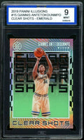 Giannis Antetokounmpo 2019-20 Panini Illusions Clear Shots Emerald #15 ISA 9 MT