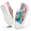 CCVON ?Girls Sneakers Sparkle Glitter Low Top Sneakers Fashion Colorful Casual Canvas Shoes Colorful Big Kid 4