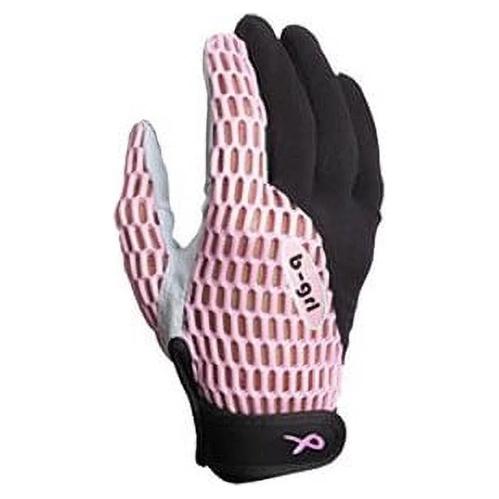 New Womens Saranac B-grl Vent Softball Batting Gloves Black / Pink Size Large