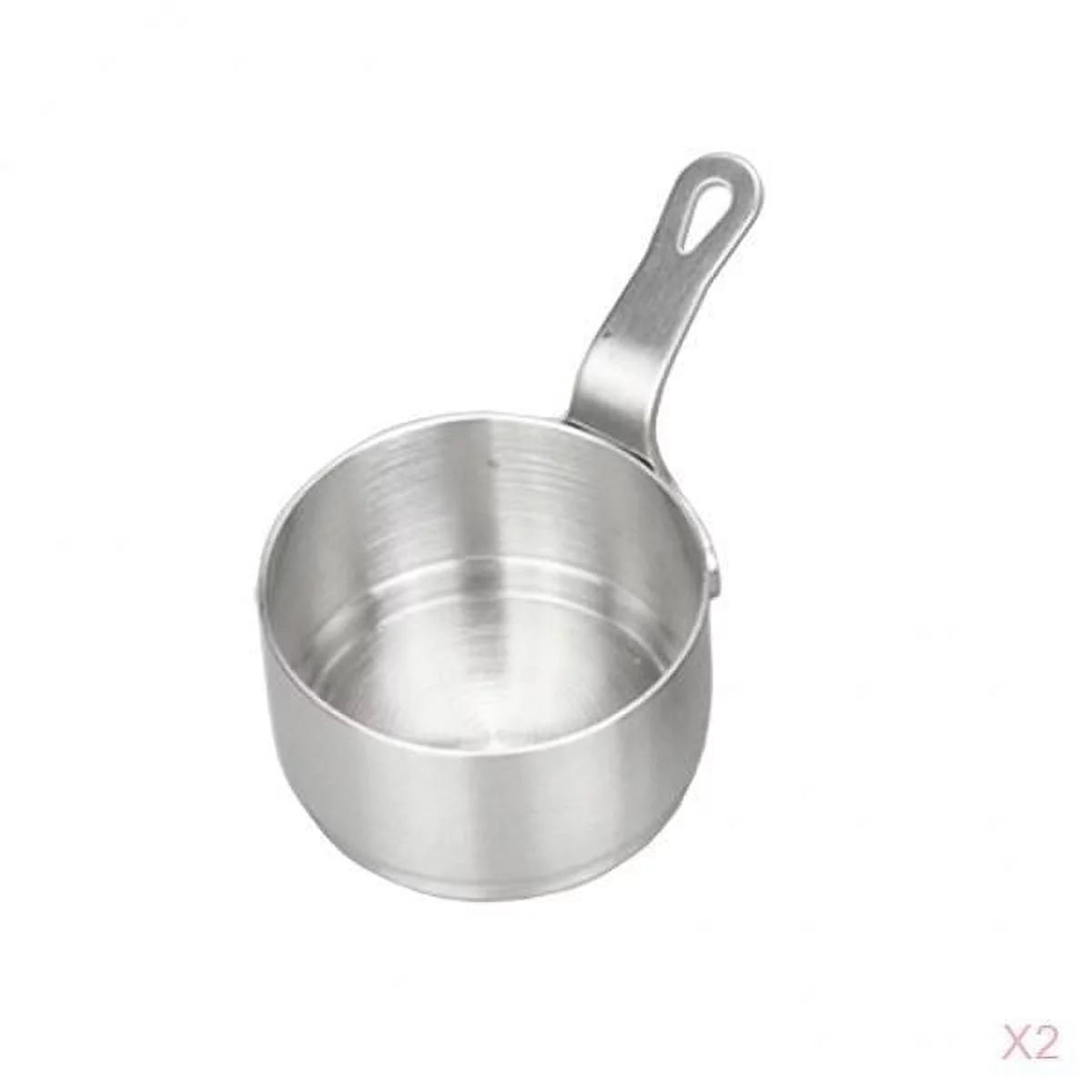2 Pieces 50ml Stainless Steel Saucepan Milk Pot Cooking Small Pan for Milk, Eggs, , Steak Sauce