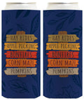 ThisWear Fall Decorations for Home Fall Event Signs Hay Rides Apple Picking Bonfires Corn Maze Pumpkins 2-Pack Ultra Slim Can Coolies White