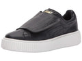 Puma Womens Basket Platform Strap Leather Low Top Pull On Fashion Sneakers