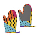 ZNDUO Kitchen Oven Gloves, Durable Heat Resistant Oven Gloves with Quilted Liner Non-Slip Textured Grip Perfect for BBQ, Baking, Cooking and Grilling, Colorful Creative Abstraction
