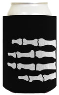 ThisWear Funny Halloween Beer Coolie Skeleton Hand Bones Pirate or Zombie Costume Accessory 2 Pack Can Coolie Drink Coolers Coolies Black