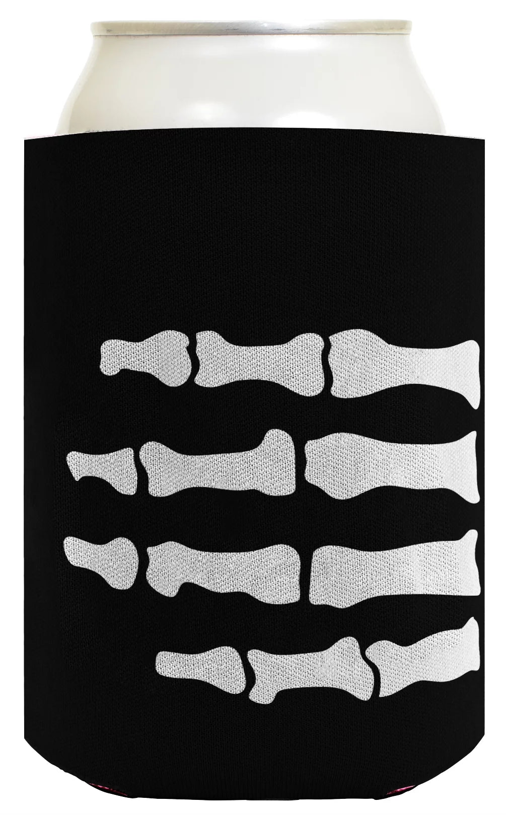 ThisWear Funny Halloween Beer Coolie Skeleton Hand Bones Pirate or Zombie Costume Accessory 2 Pack Can Coolie Drink Coolers Coolies Black
