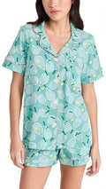 BedHead - Classic S/S Stretch Jersey Shorty PJ Set - Tennis Club - Large