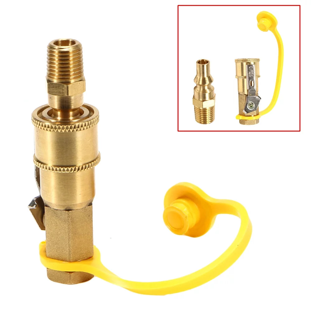 Paddsun Propane/Natural LP Gas Quick Disconnect Coupler Ball Valve 1/4 Inlet RV ST Fast