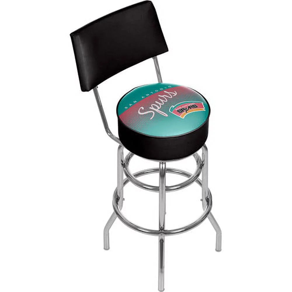 Trademark Gameroom San Antonio Spurs Hardwood Classics Bar Stool with Back Rest