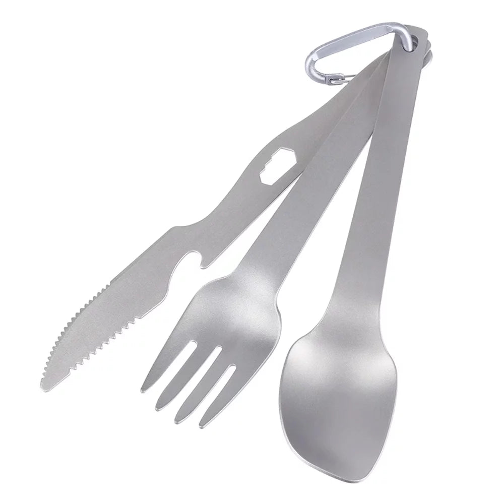 Htovila Hiking Cutlery Set, Knife Fork Spoon Flatware for Camping and  Adventures