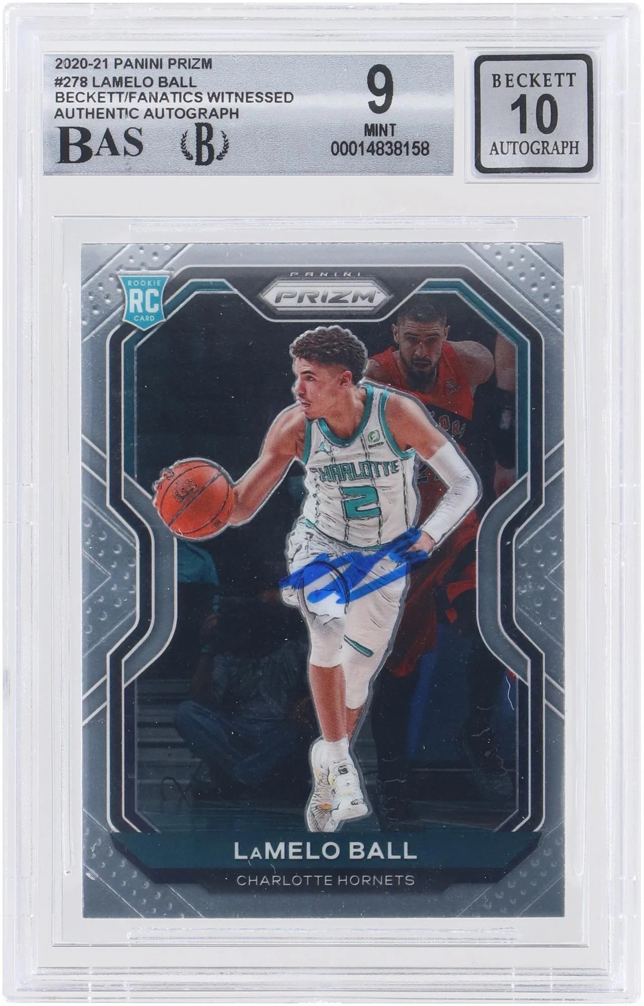 LaMelo Ball Charlotte Hornets Autographed 2020-21 Panini Prizm 16 #278 Beckett Fanatics Witnessed Authenticated 9/10 Rookie Card - Fanatics Authentic Certified