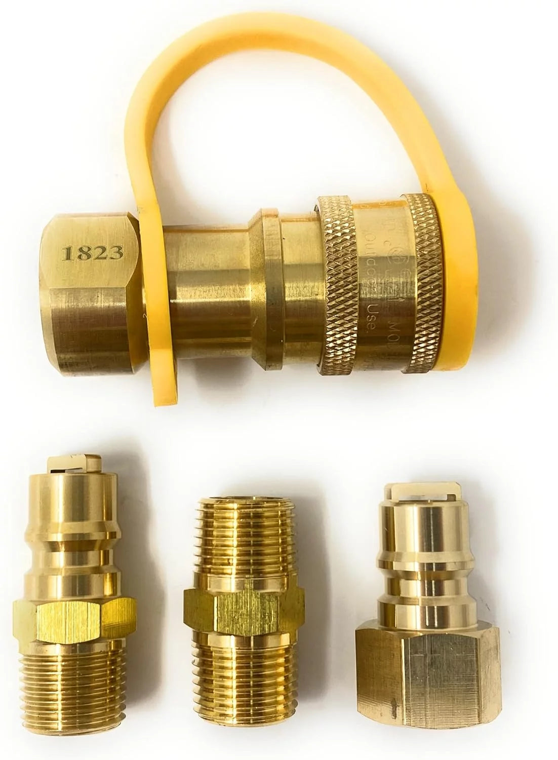 Natural Gas Quick Connect Fitting [910-583] LP Gas Propane Hose Quick Disconnect Kit, 100% Solid Brass